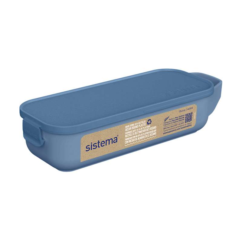 Sistema Ocean Bound Snackbox - Snack und Slide - 430 ml - Mountain Blue