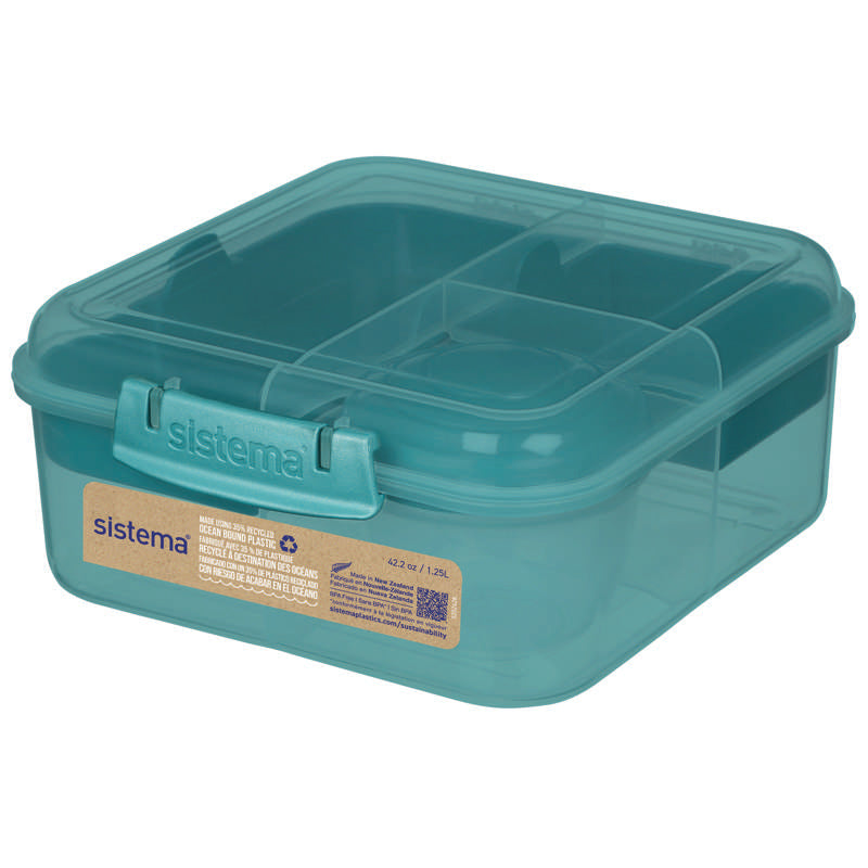 Sistema Ocean Bound Lunchbox - Bento Cube - 1,25L - Teal Stone