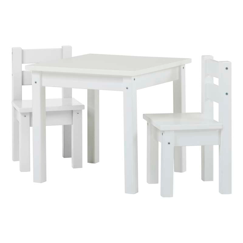 Hoppekids MADS Kinder Tisch mit zwei Stühlen - Weiß