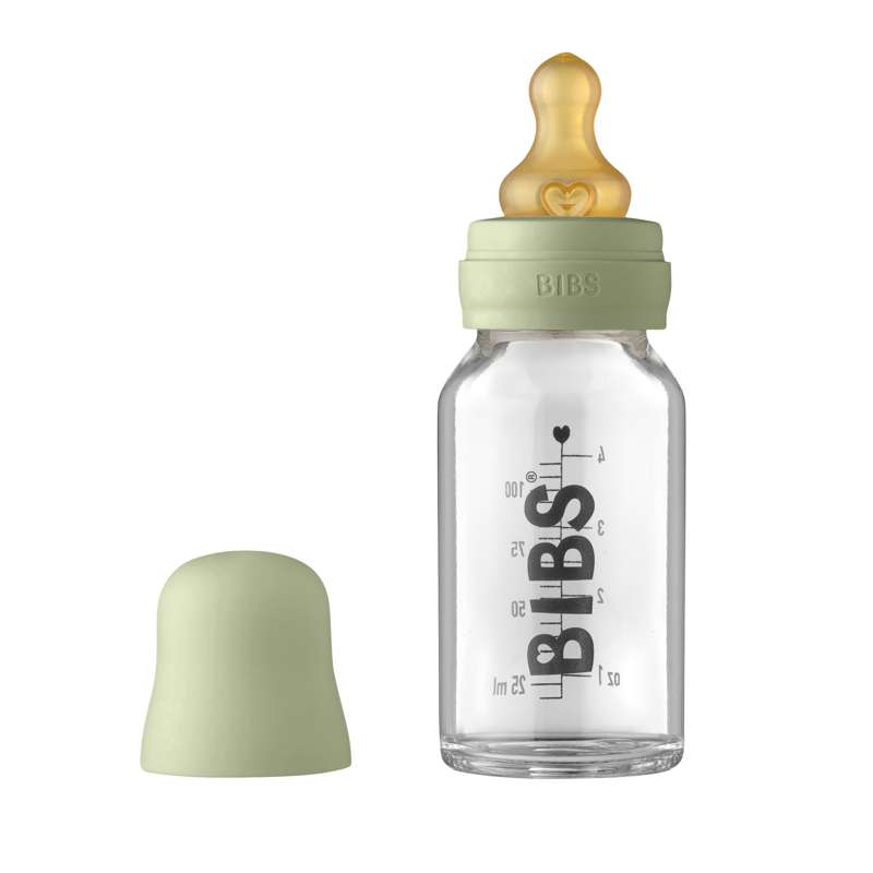 BIBS Flasche - Komplettes Flaschenset - Klein - 110 ml - Salbei