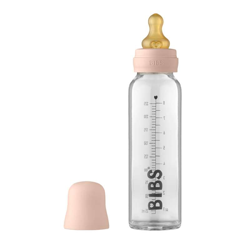 BIBS Flasche - Komplettes Flaschenset - Groß - 225 ml - Blush