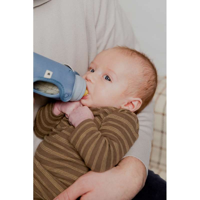 BIBS Flasche - Hülle für Babyflasche - Klein - 110 ml - Petrol