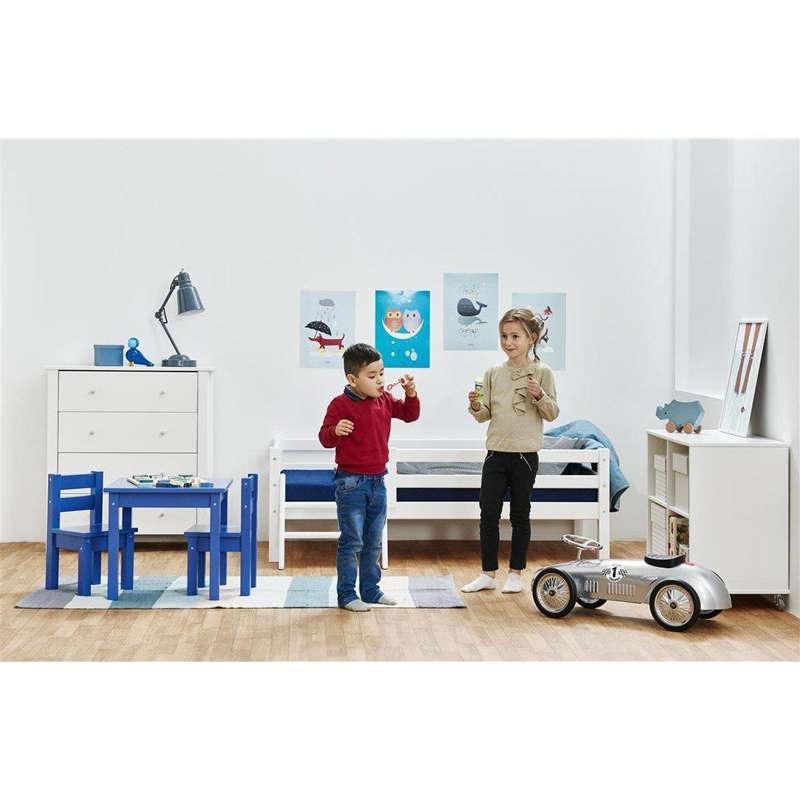 Hoppekids ECO Dream - Juniorbett mit Leiter und Bettgitter - 70x160 cm - Weiß